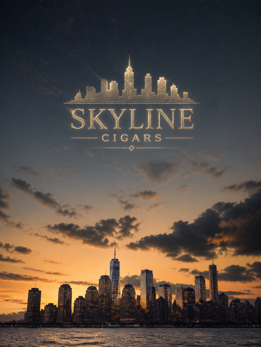 City skyline at dusk